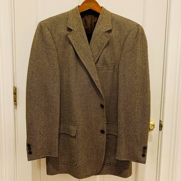 VTG 42 R Brooks Brothers " Brooks Tweed " Brown Speckled Herringbone Made USA - Picture 2 of 16
